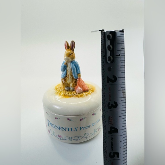Vintage Easter - Beatrix Potter Peter Rabbit Ceramic Trinket Box w/ Lid - Picture 6 of 11